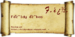 Földy Ákos névjegykártya
